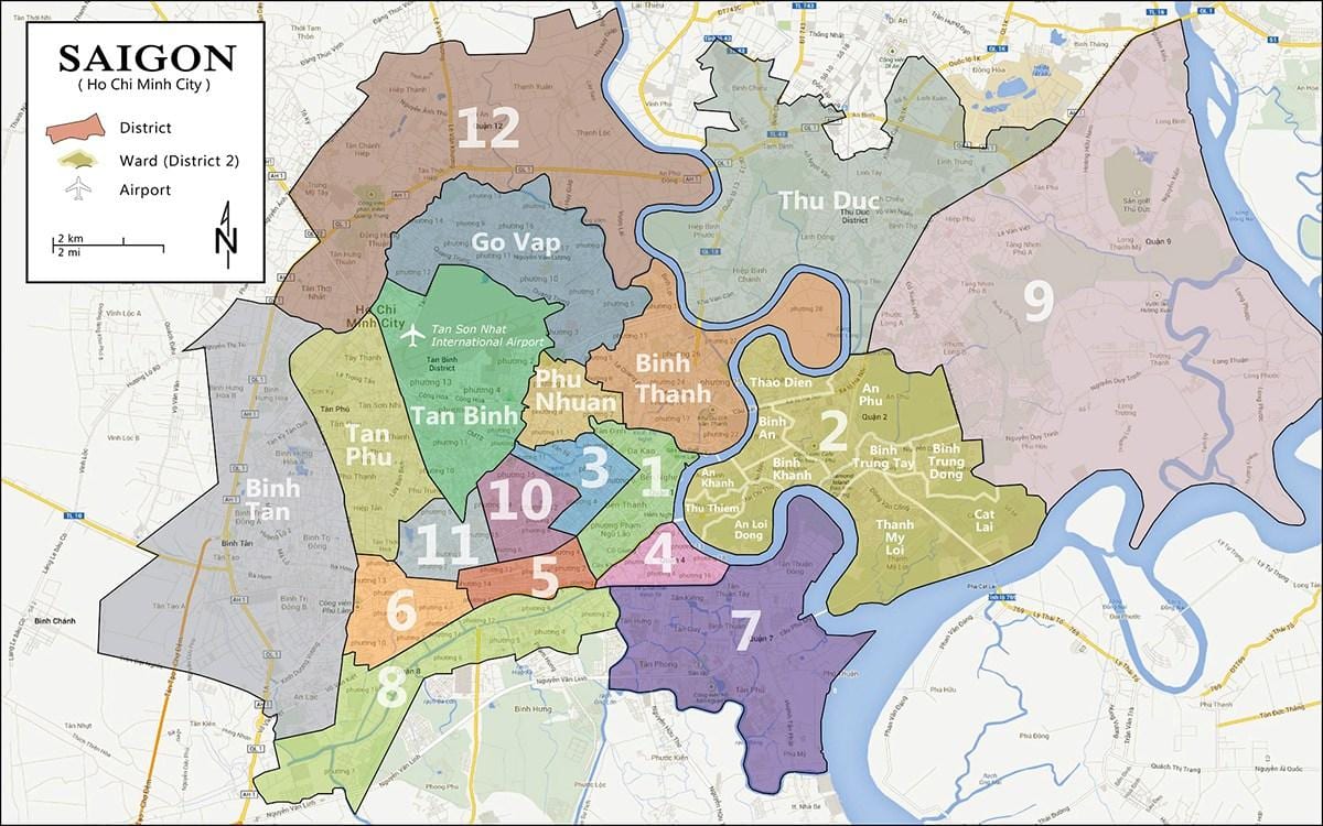 Žemėlapis district 9 ho chi minh city
