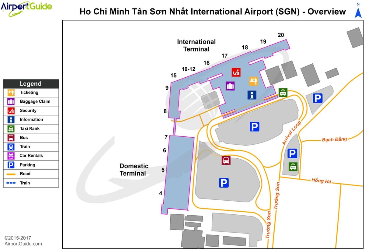 ho chi minh city airport žemėlapis