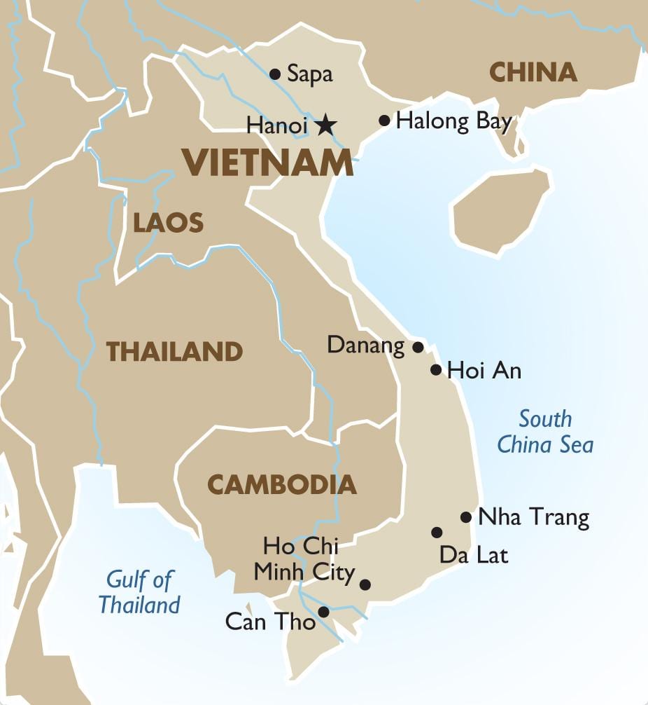 vietnamo ho chi minh žemėlapyje