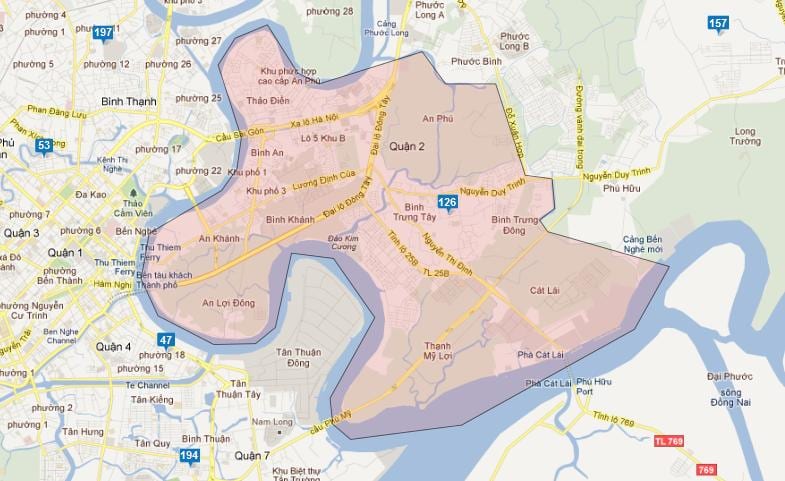 Žemėlapis rajonų ho chi minh city